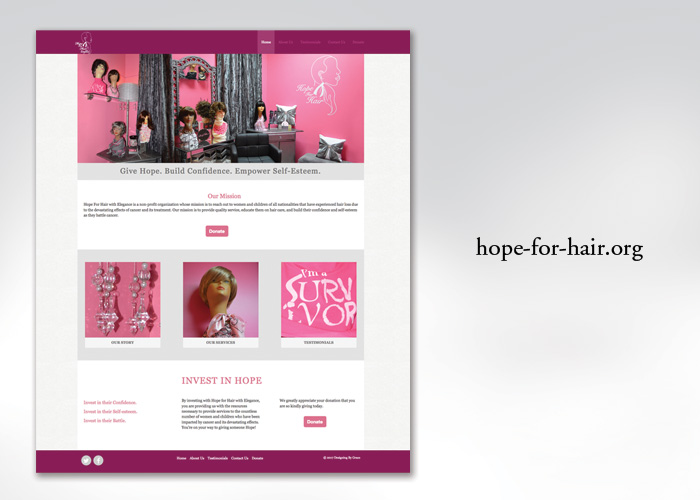 Hope for Hair website